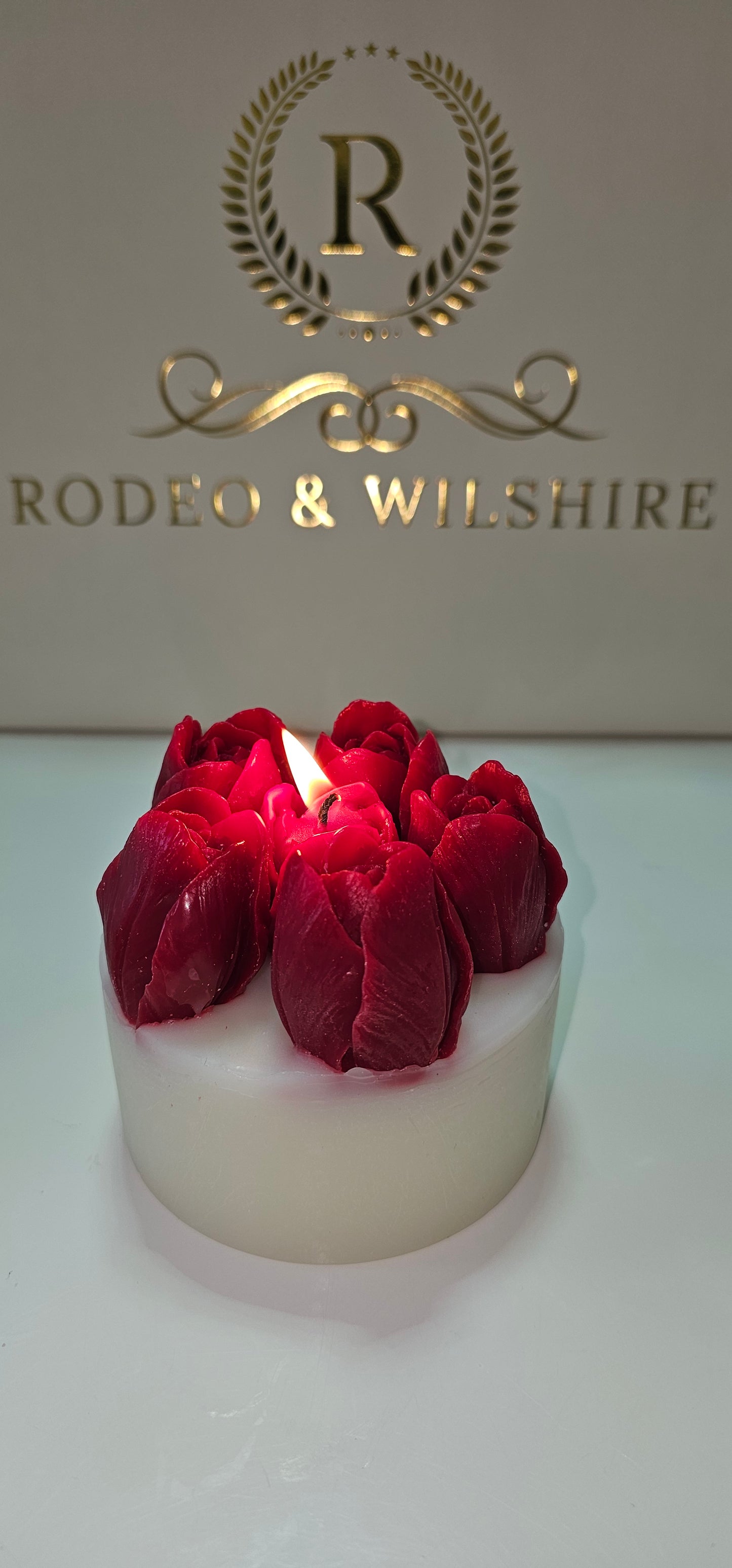 Roses Bouquet Candle centerpiece – realistic floral candle for tea party decor