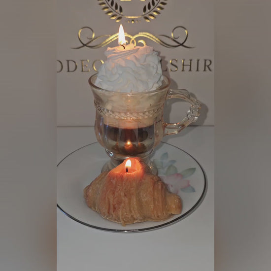 A Morning in Paris Candle Duo video – luxury coffee and croissant candles inspired by French café mornings