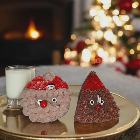 Santa Cookie Candle Set video – festive dessert candles for holiday decor and gifting