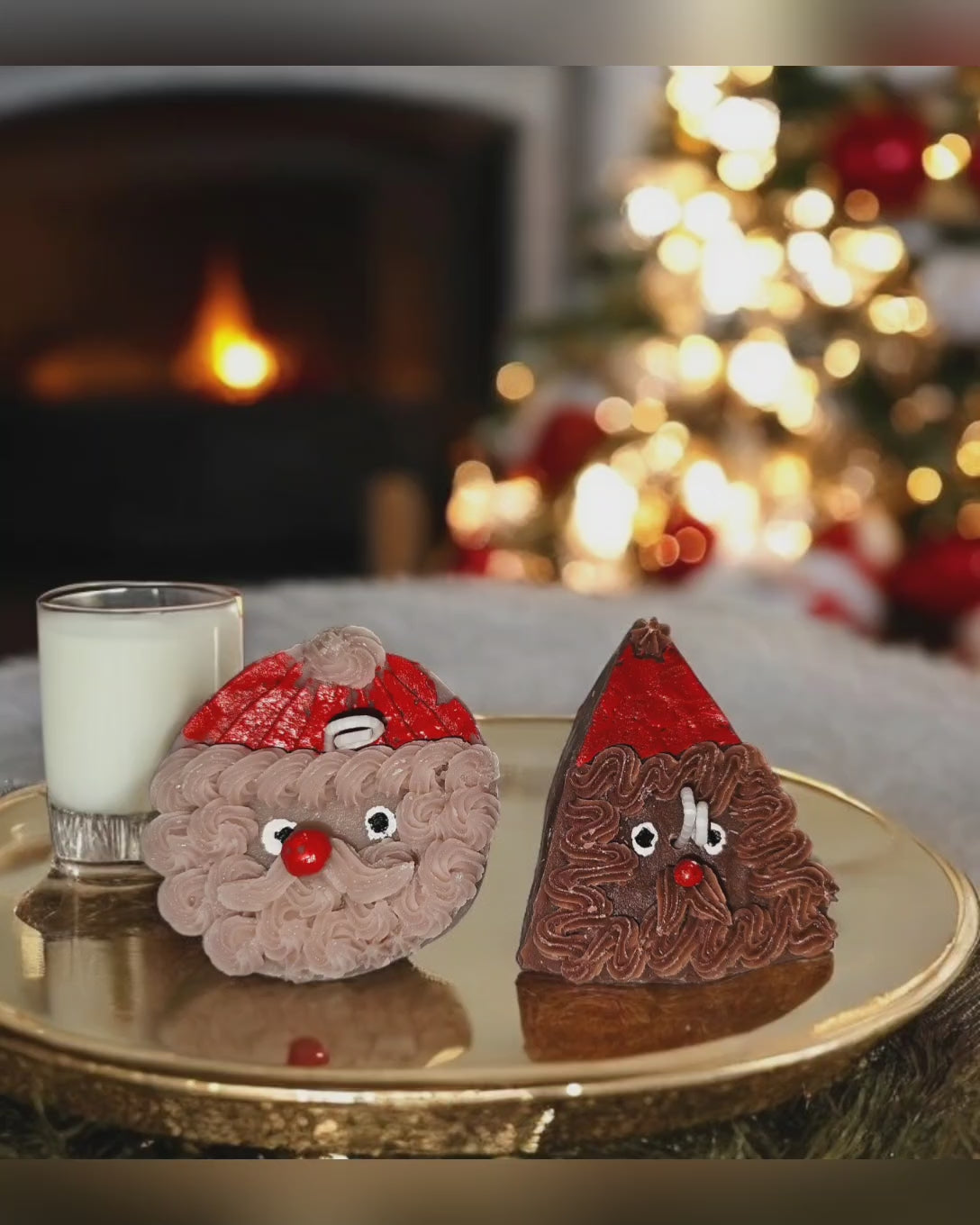 Santa Cookie Candle Set video – festive dessert candles for holiday decor and gifting