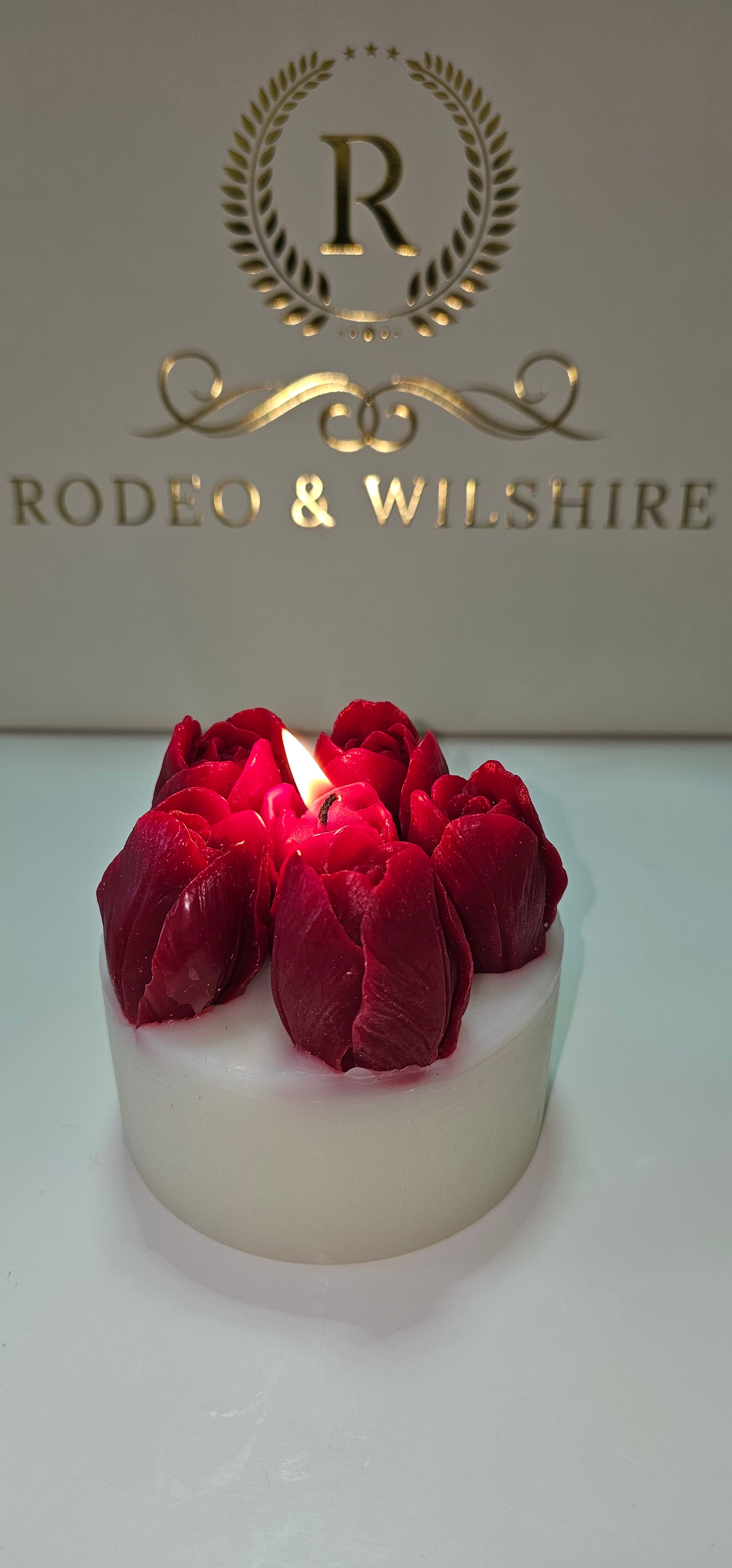 Roses Bouquet Candle centerpiece – realistic floral candle for tea party decor