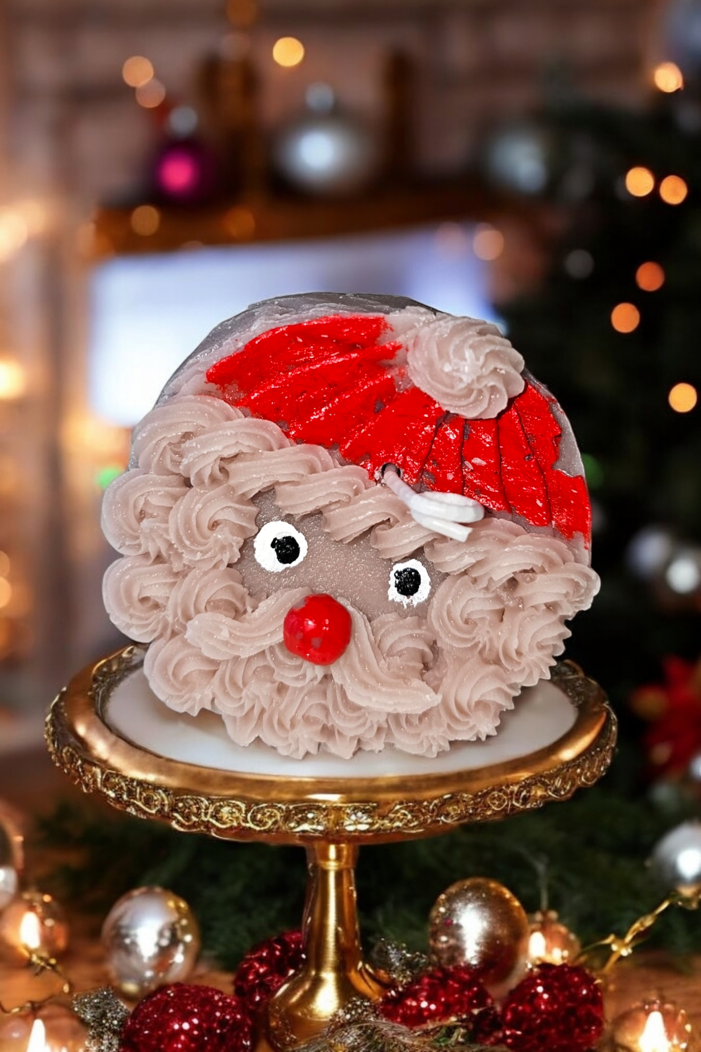 Santa Cookie Candles styled for holiday tablescape – cozy dopamine decor