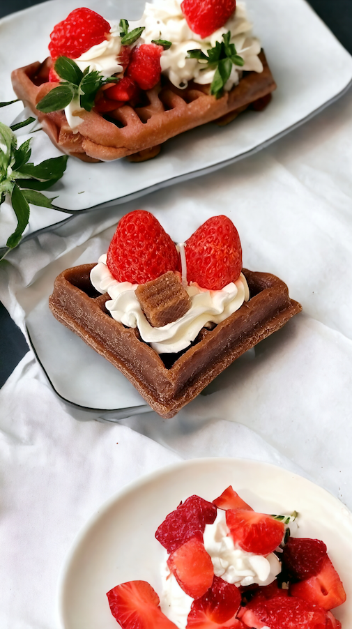 Side view of Waffles & Cream Candle – cozy kitchen decor.
